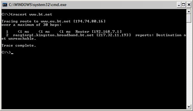 tracert to RAS
