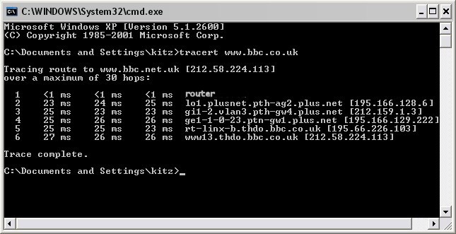 tracert window